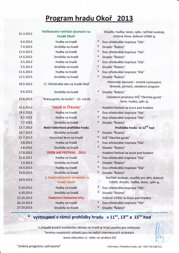 Program hradu 2013 