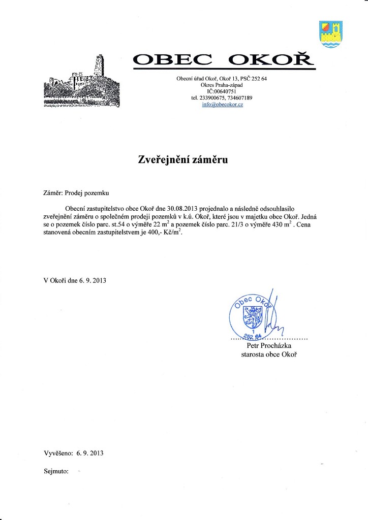 Zmr-prodej pozemk