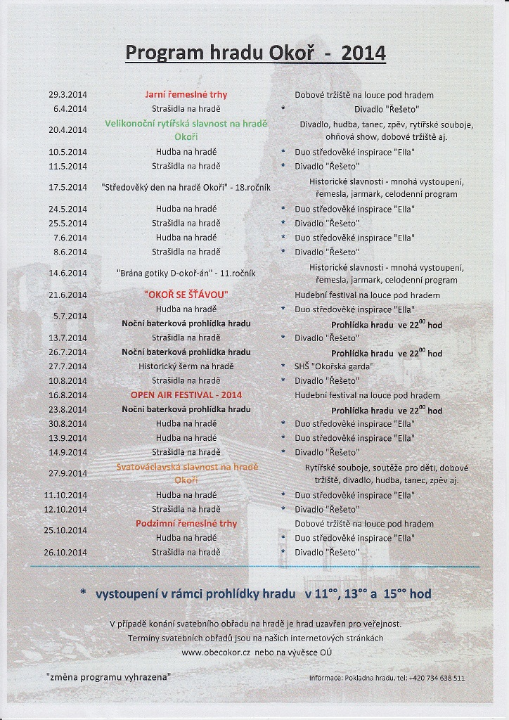 Program hradu 2014