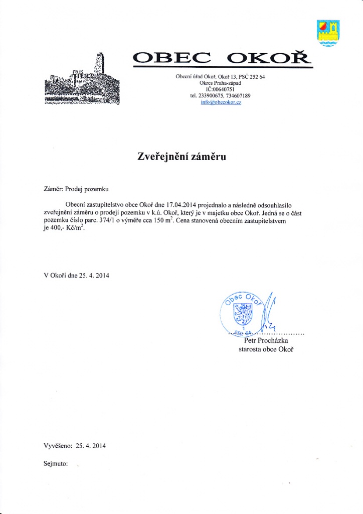 Zmr-prodej sti pozemku