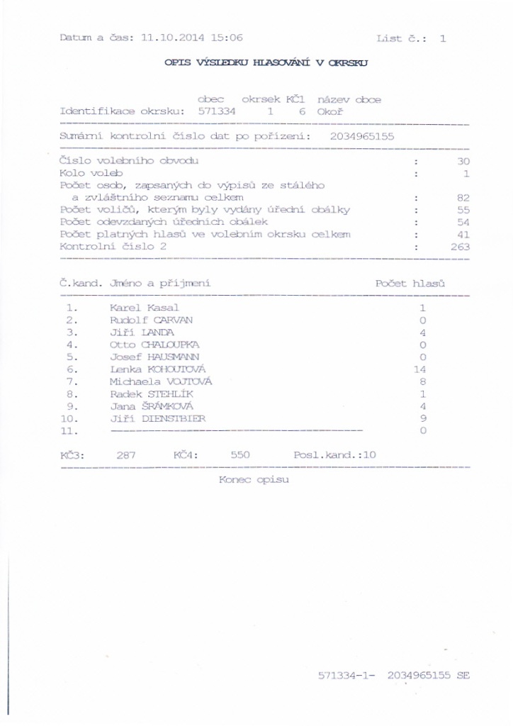 Volby do Sentu Parlamentu R, volebn obvod 30 - opis vsle