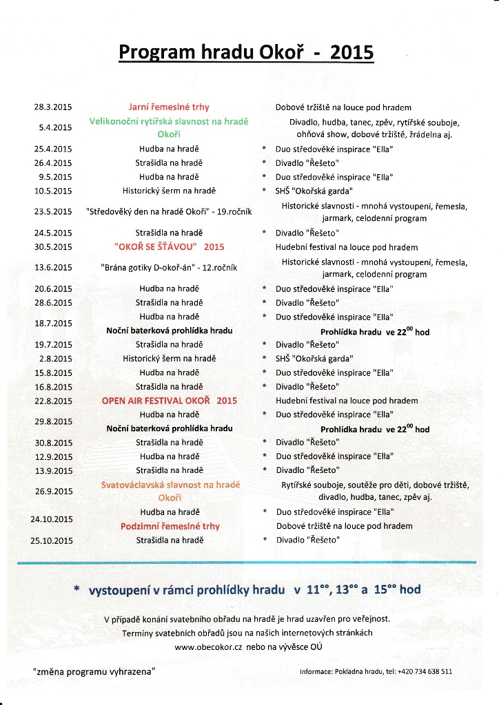 Program hradu 2015