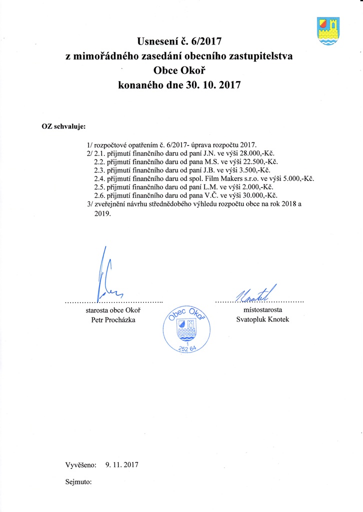 Usnesení MZOZ č.6/2017