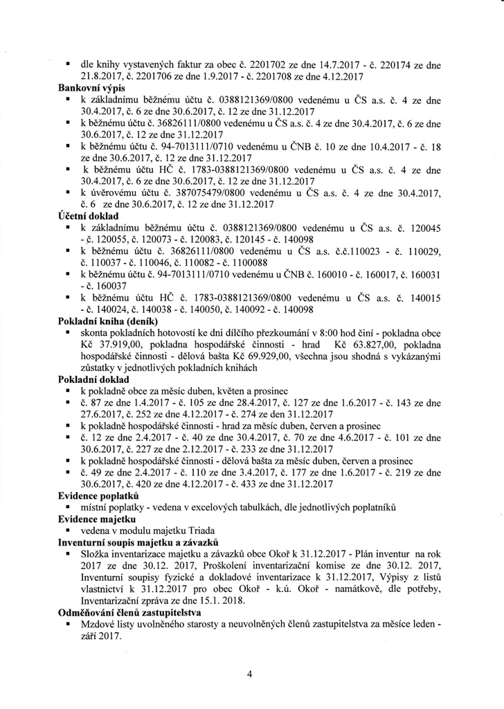 Zprva o vsledku pezkoumn hospodaen obce za rok 2017-4