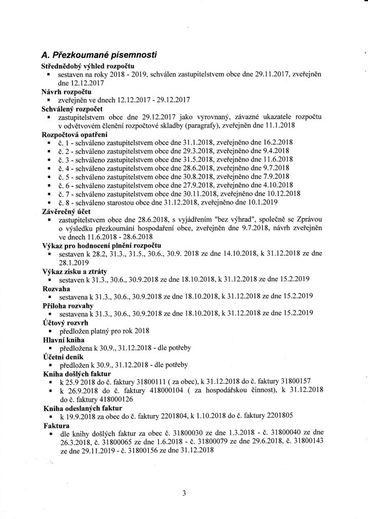 Zprva o vsledku pezkoumn hospodaen obce za rok 2018-3