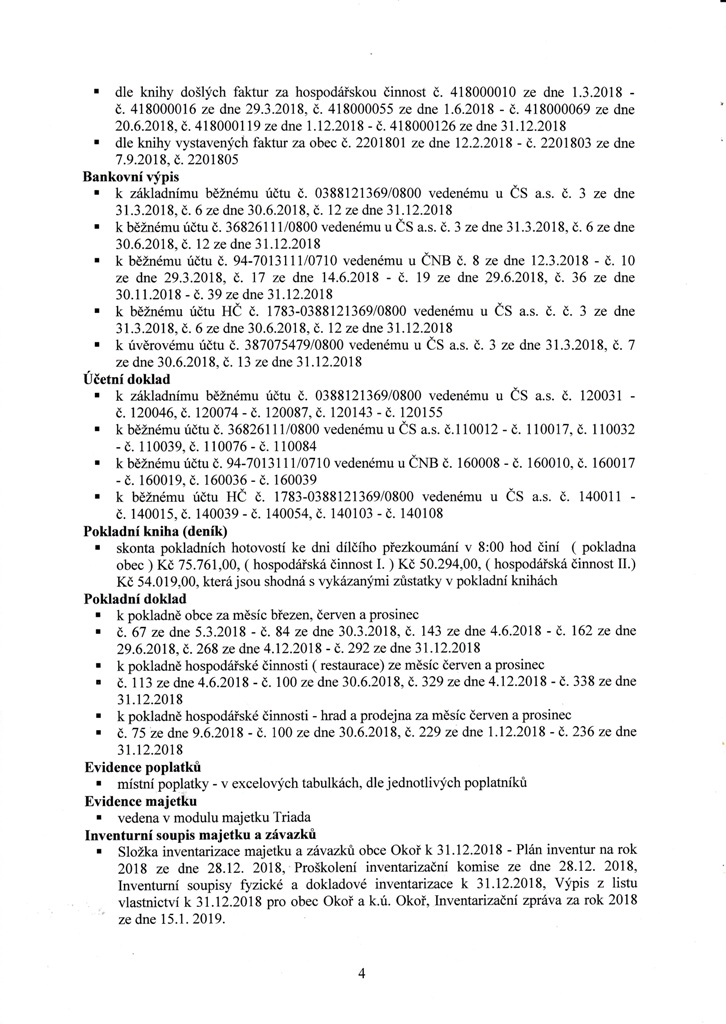 Zprva o vsledku pezkoumn hospodaen obce za rok 2018-4