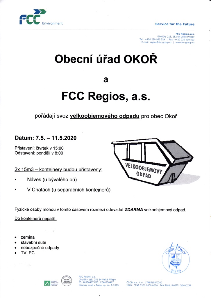 Velkoobjemov odpad - jaro 2020
