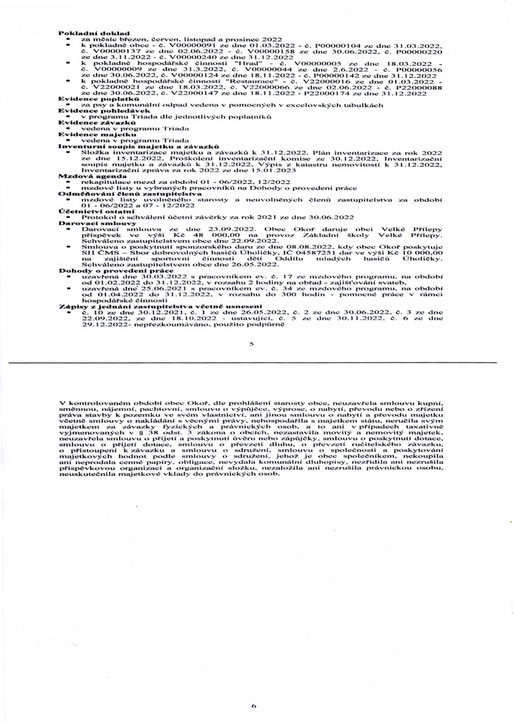Zprva o vsledku pezkoumn hospodaen obce 2022 - 3/5 