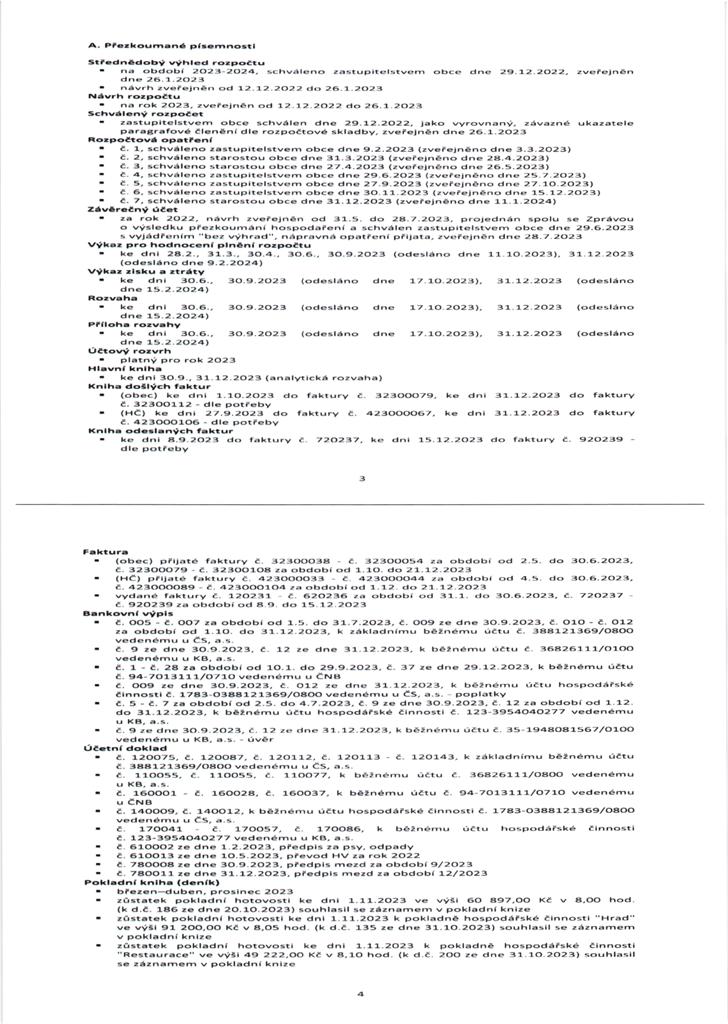 Zprva o vsledku pezkoumn hospodaen obce 2023 - 2/5