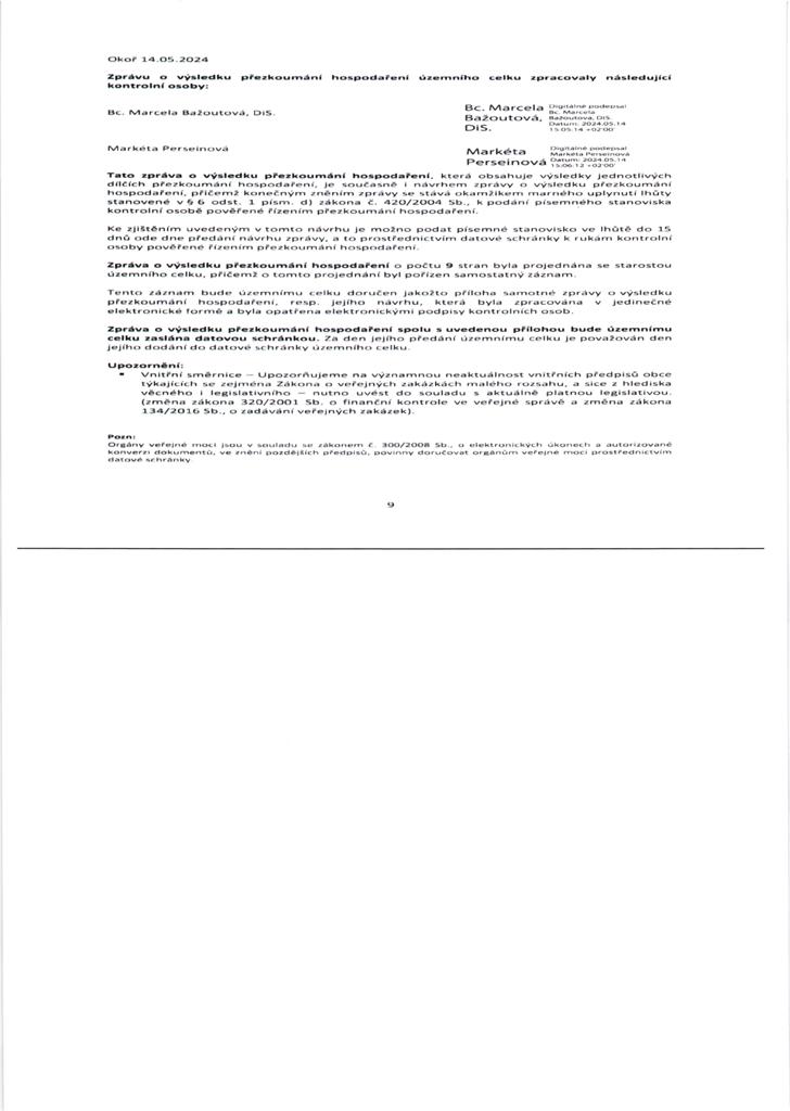 Zprva o vsledku pezkoumn hospodaen obce 2023 - 5/5