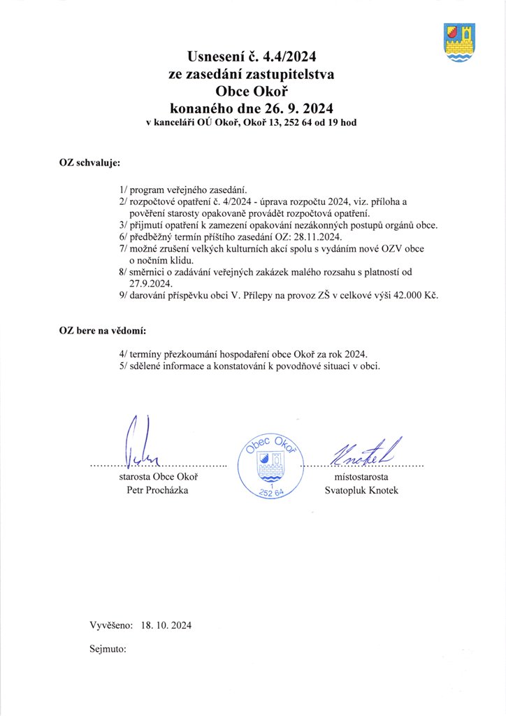 Usnesen OZ .4.4/2024