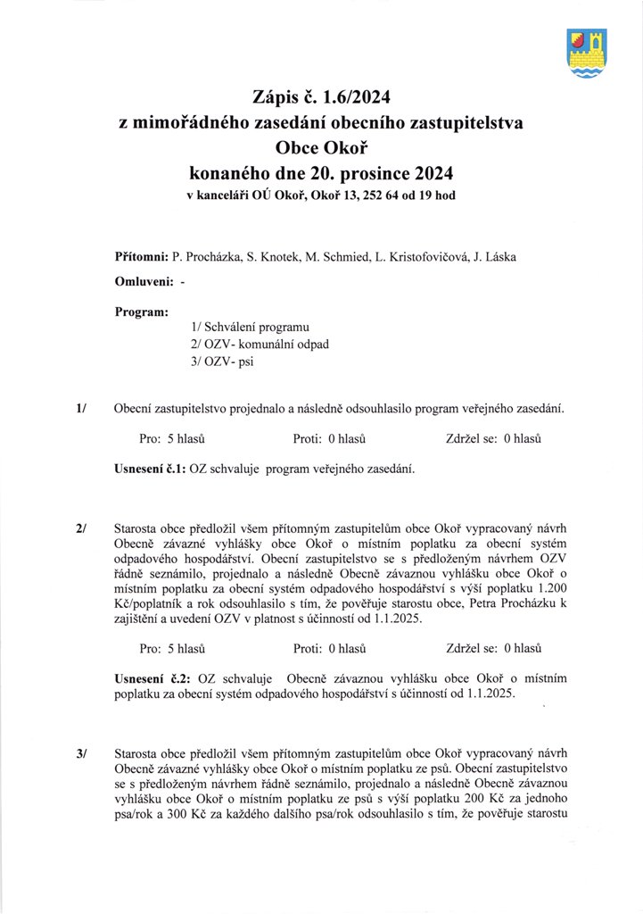 Zpis MZOZ . 1.6/2024 - 1/2