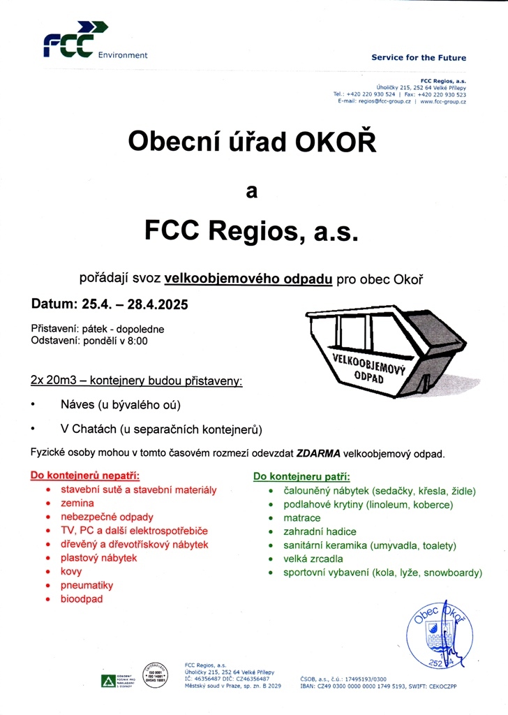 Velkoobjemov odpad - jaro 2025