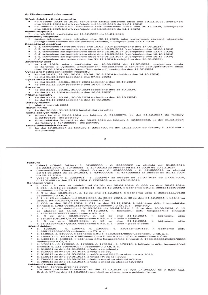 Zprva o vsledku pezkoumn hospodaen obce 2024 - 2/5