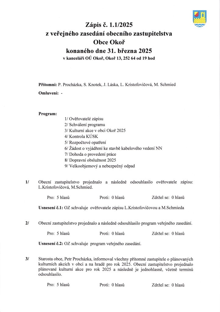 Zpis OZ .1.1/2025 - 1/3