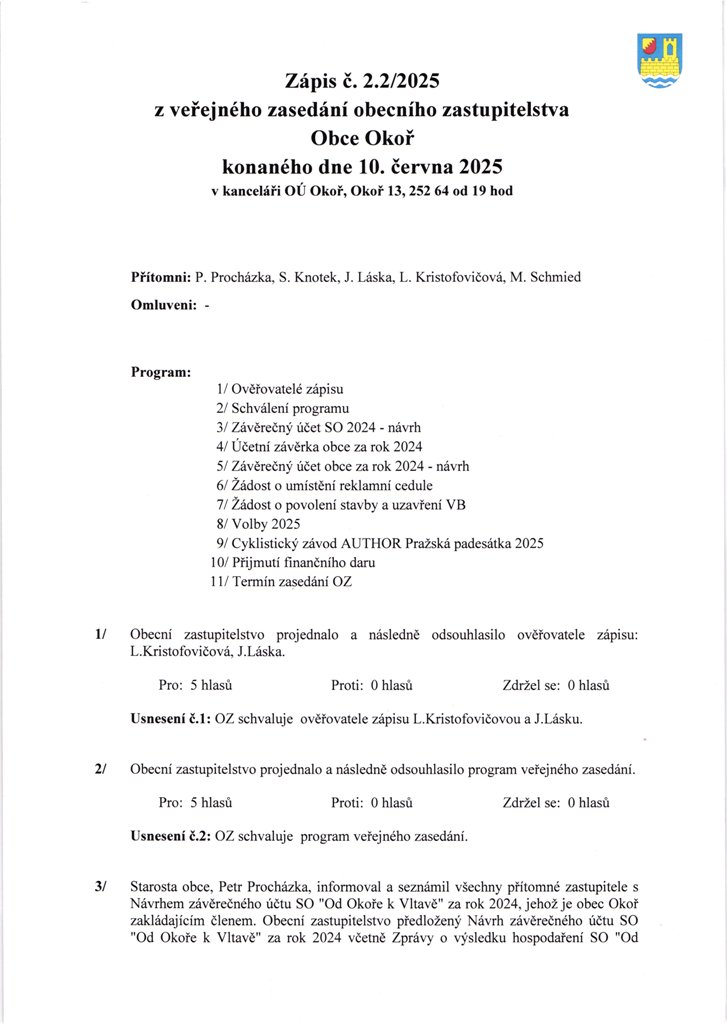 Zpis OZ .2.2/2025 - 1/4