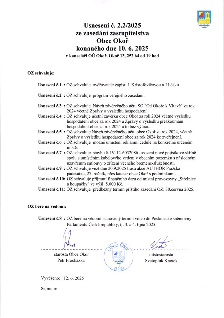 Usnesen OZ .2.2/2025