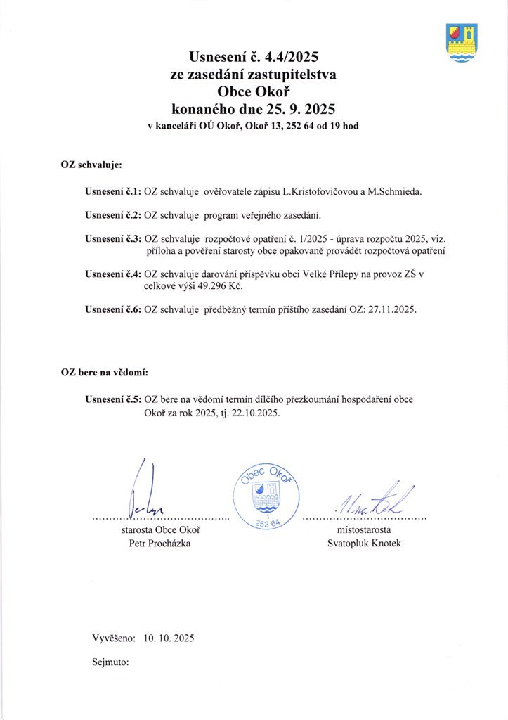 Usnesen OZ .4.4/2025