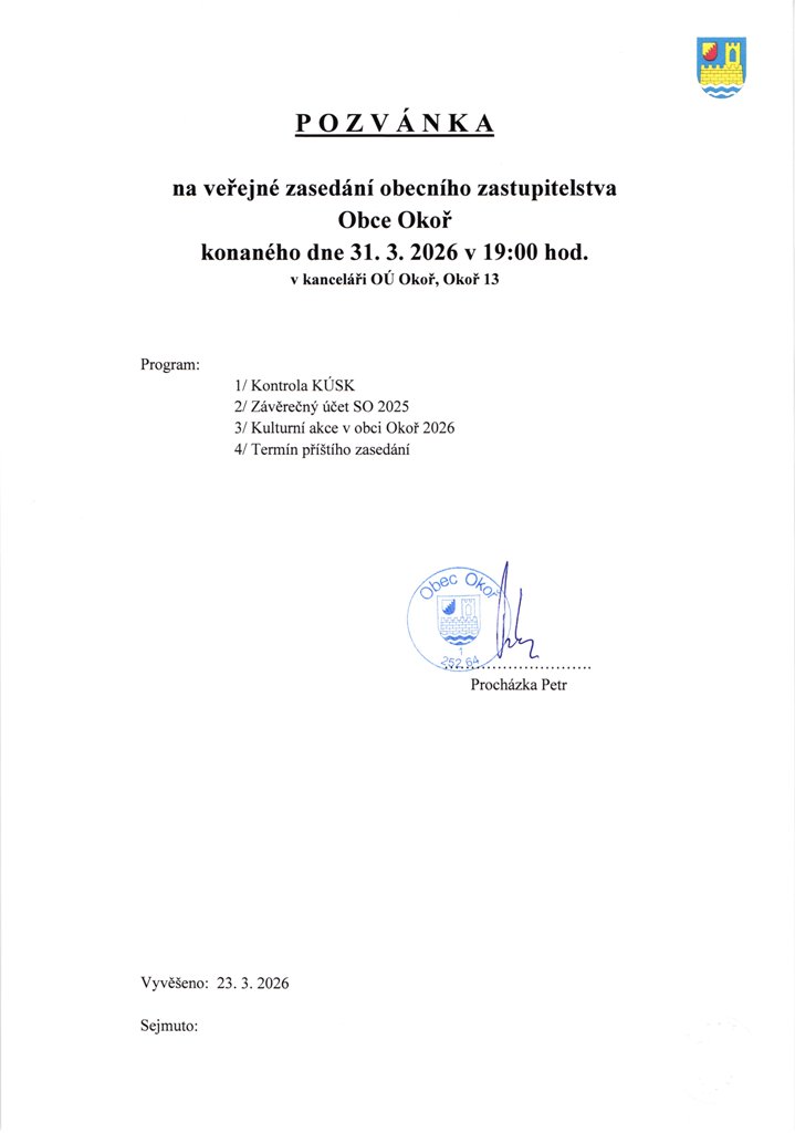 Pozv�nka OZ - 31.3.2026